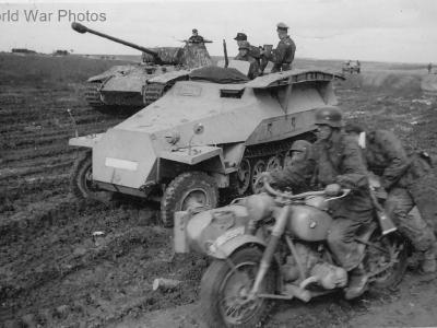 Panther Ausf A and SdKfz 251/7 of the 5th SS Panzer Division Wiking