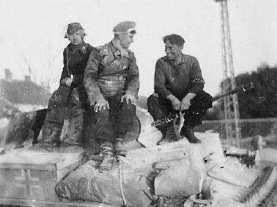 Crew atop Panzer 2 tank 13