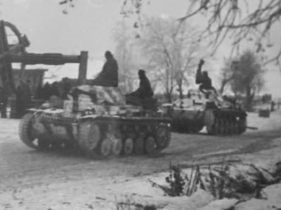 Pz.Kpfw. II tank with winter camouflage