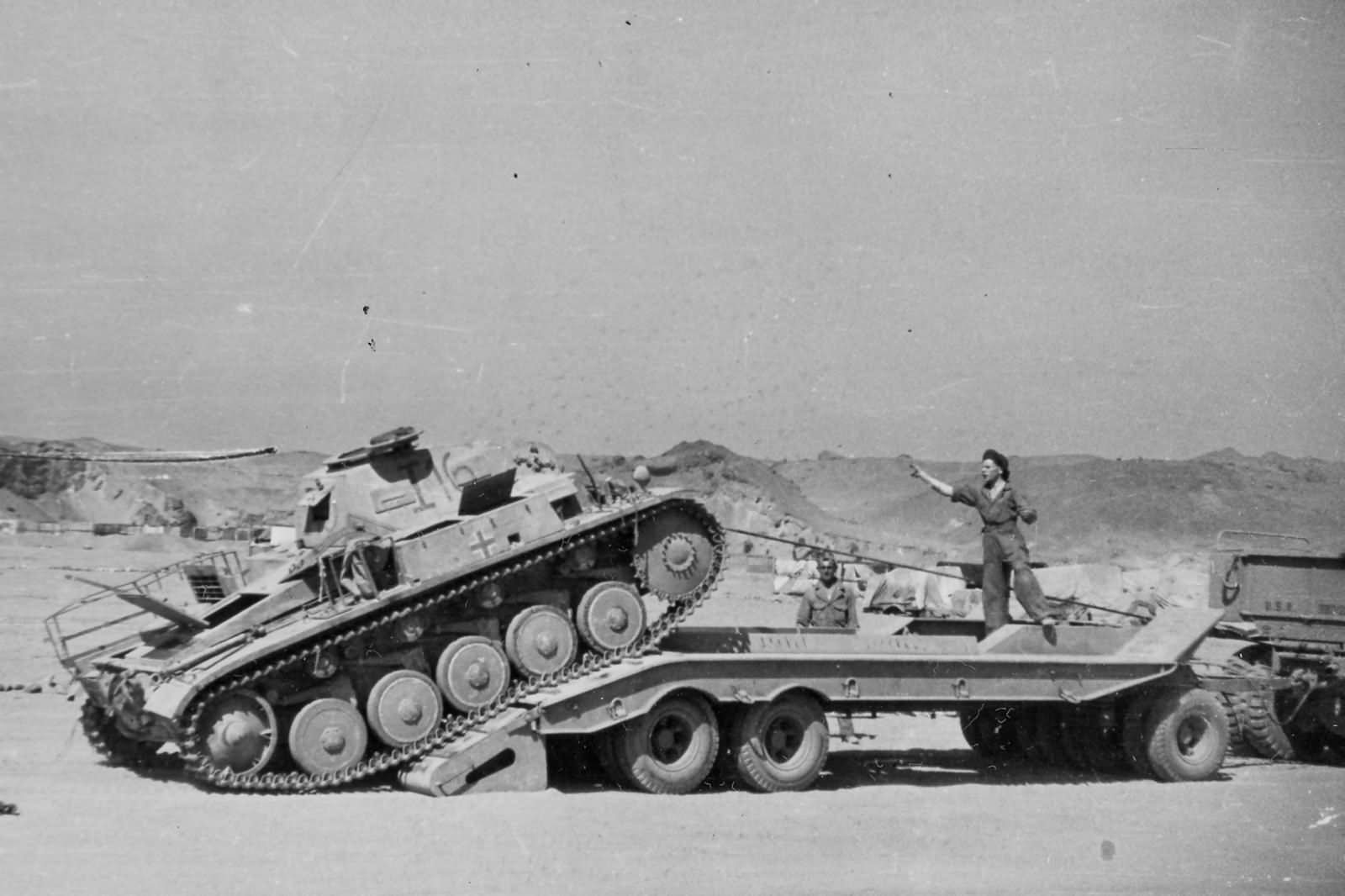 US Army Ordnance Unit Recovers Afrika Korps Panzer II Heliopolis Egypt August1942