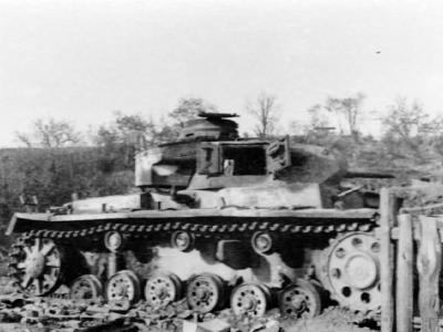 German tank Panzer 3 destroyed