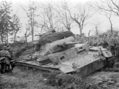 Panzer III tank in mud