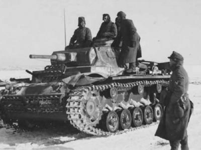 German medium tank Panzer III in winter