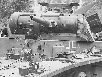Destroyed Panzer III 5. Panzer Division 1940