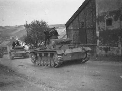 A column of Panzer III tanks Luxembourg