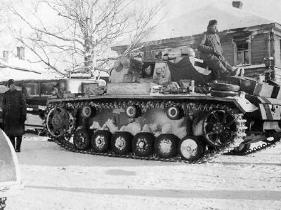 Panzer III during winter operations on the Eastern Front
