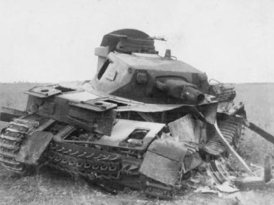 Destroyed Panzer IV Tank Eastern Front
