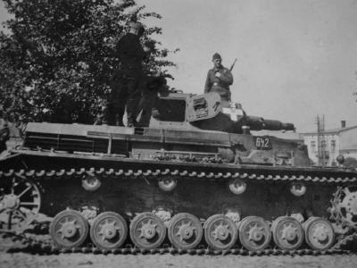 Pz.Kpfw. IV tank 642 with turret hatch open – Poland 1939