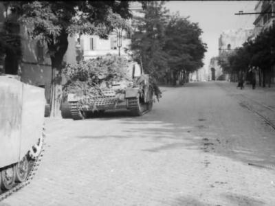 Panzer IV tanks on street
