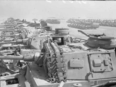 German Panzer III tanks in a scrap yard December 1943
