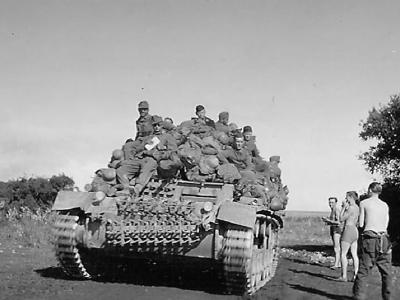 German Troops Riding on Panzer III 2