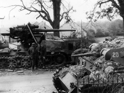 Panzer III „20” from 7th panzer division and SdKfz 8