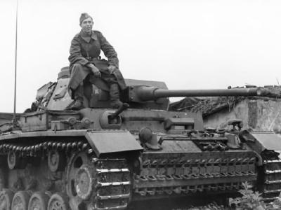 Soldier atop a Panzer III ausf H
