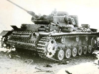 Panzer III tank destroyed – Eastern Front