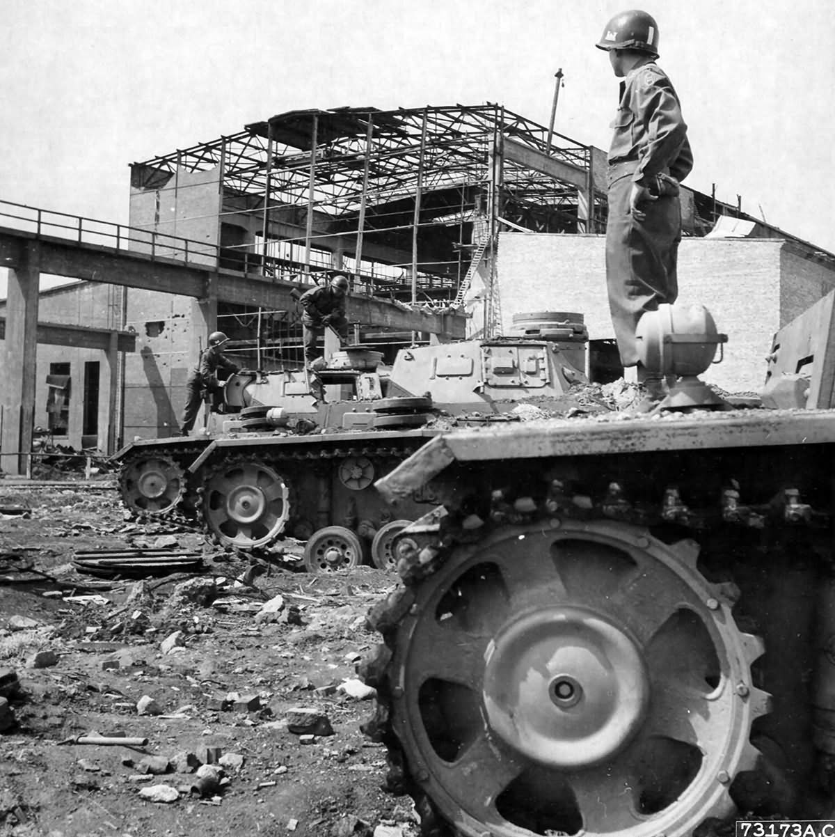 Panzers III Krupp Grusonwerk Factory at Buckau Germany 1945