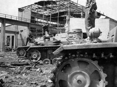 Panzers III Krupp Grusonwerk Factory at Buckau Germany 1945