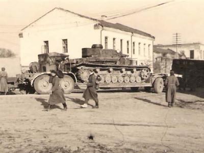 Panzerkampfwagen IV on trailer