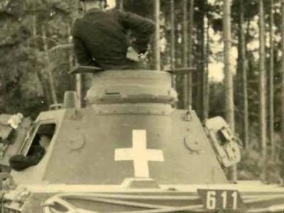 Detail of the turret of Panzer IV tactical number 611. Poland 1939