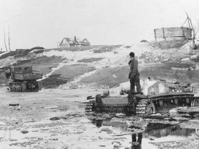 German assault gun StuG III Ausf E winter
