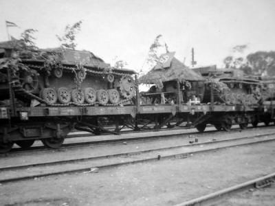 StuG III in transit to the Russian front