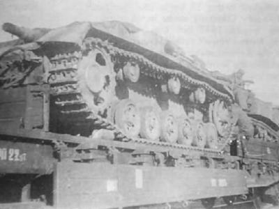Assault gun StuG III rail transport