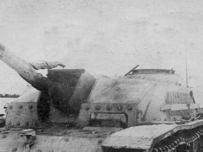 Destroyed StuH 42 winter