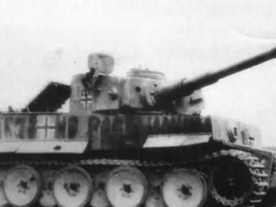 Captured Tiger of the Schwere Panzer Abteilung 503, tank number 300. Eastern Front