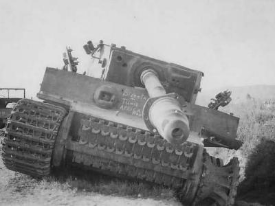 Captured Tiger I number 121 of Schwere Panzer Abteilung 504 Afrika Korps Tunisia