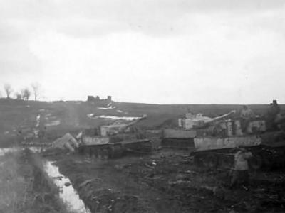 Tiger tanks Kampfgruppe Bake on Eastern Front