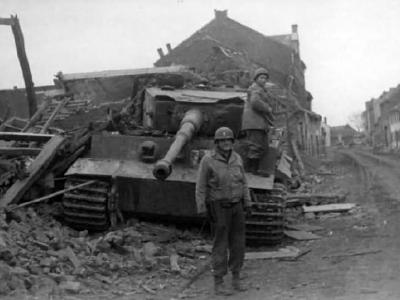 German Tiger tank number 201 of schwere Panzer Abteilung 301 (Fkl) in Elsdof 1945