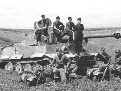 Heavy tank Tiger of the Schwere Panzer Abteilung 503, tank number 300. Eastern Front