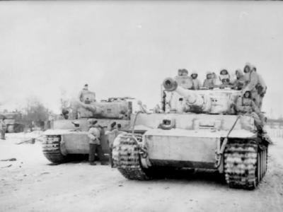 Tiger I number 223 of Schwere Panzer Abteilung 501 winter camo eastern front 3