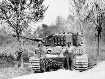 Tiger I with zimmerit number 332, of schwere Panzerabteilung 504, Massa Lombarda Italy 1945