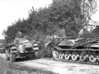 Tiger II tank with Porsche turret of the schwere Panzer Abteilung 503. Normandy France 1944