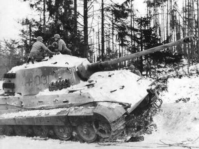 Abandoned King Tiger tank of the Schwere Panzer Abteilung 506. Ardennes
