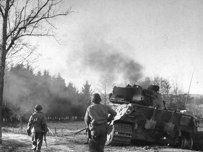 Tiger II tank of the Schwere SS Panzer-Abteilung 501. Road to La Gleize.