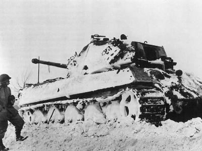 Destroyed King Tiger tank of the Schwere Panzer Abteilung 506. Ardennes