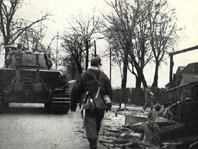 King Tiger tank on the road