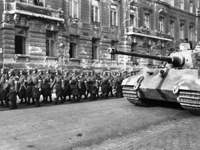 King Tiger tank of the schwere Panzer Abteilung 503. Tank number 234 Budapest 1944