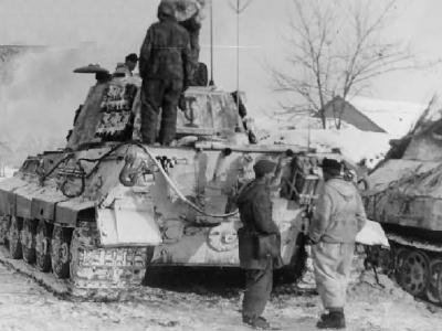Tiger II tank of the schwere panzer abteilung 509. Tank code I. Eastern Front 1945