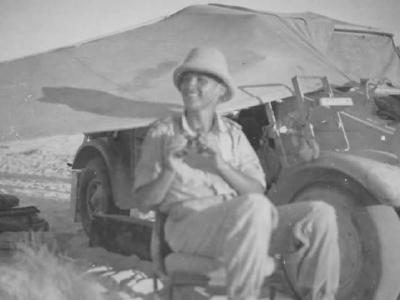 DAK – German soldier and VW typ 82 Kubelwagen