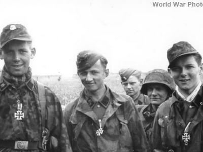 Soldiers of Waffen SS with Eiserne Kreuz France