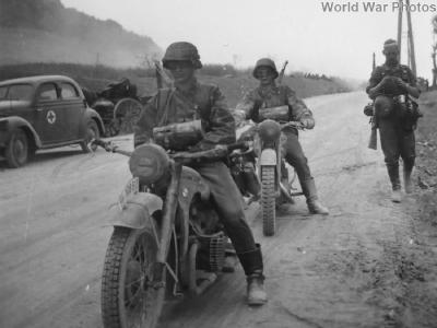 Waffen-SS Kradmelder with BMW R12