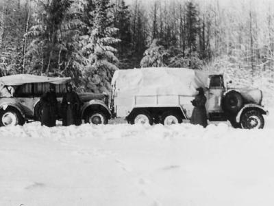Einheitsdiesel truck in winter