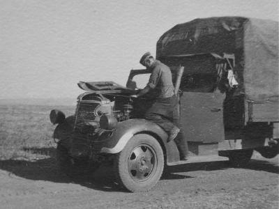 Captured Chevrolet of the Dutch army, model 1938 with open cab Eastern Front 1942