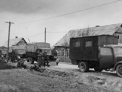 Wehrmacht trucks in Russia