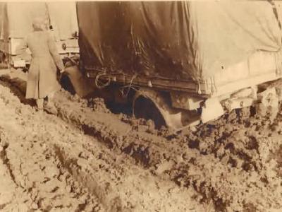 German trucks in mud