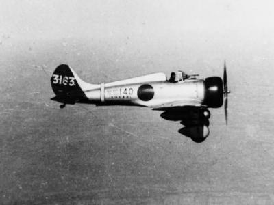 A5M #140 of the 12 Kokutai in flight
