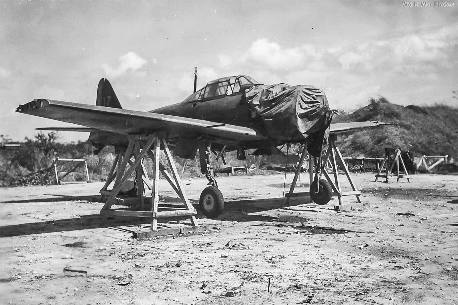 A6M5 code 8-17 on blocks Saipan 1944 | World War Photos