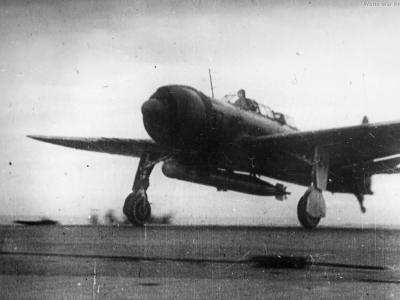 B6N taking off from an aircraft carrier 44